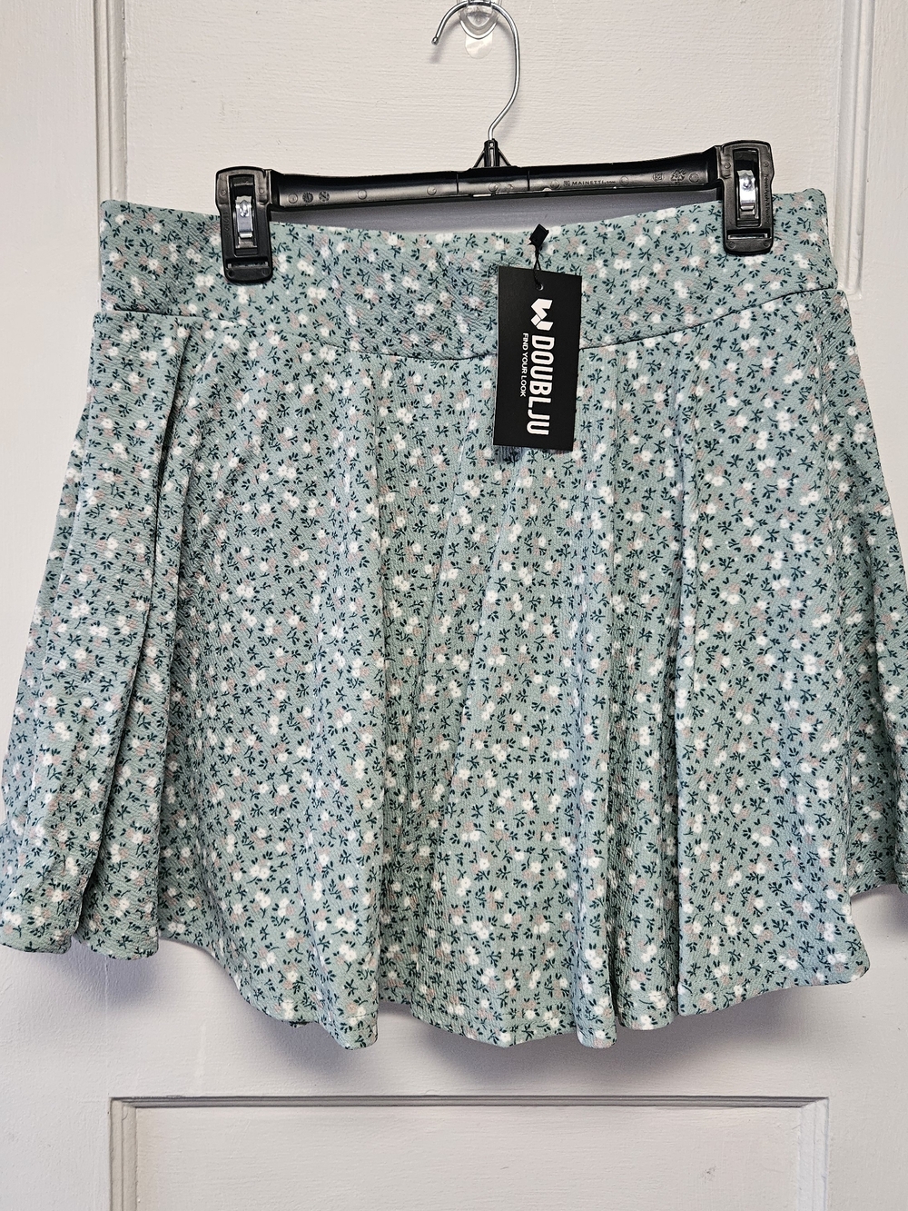 Doublju Mint Green Floral Circle Skirt L-3XL - Picture 4 of 4